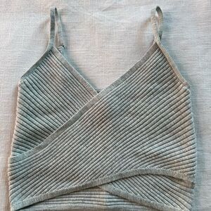 Aerie Gray Ribbed Camisole Top